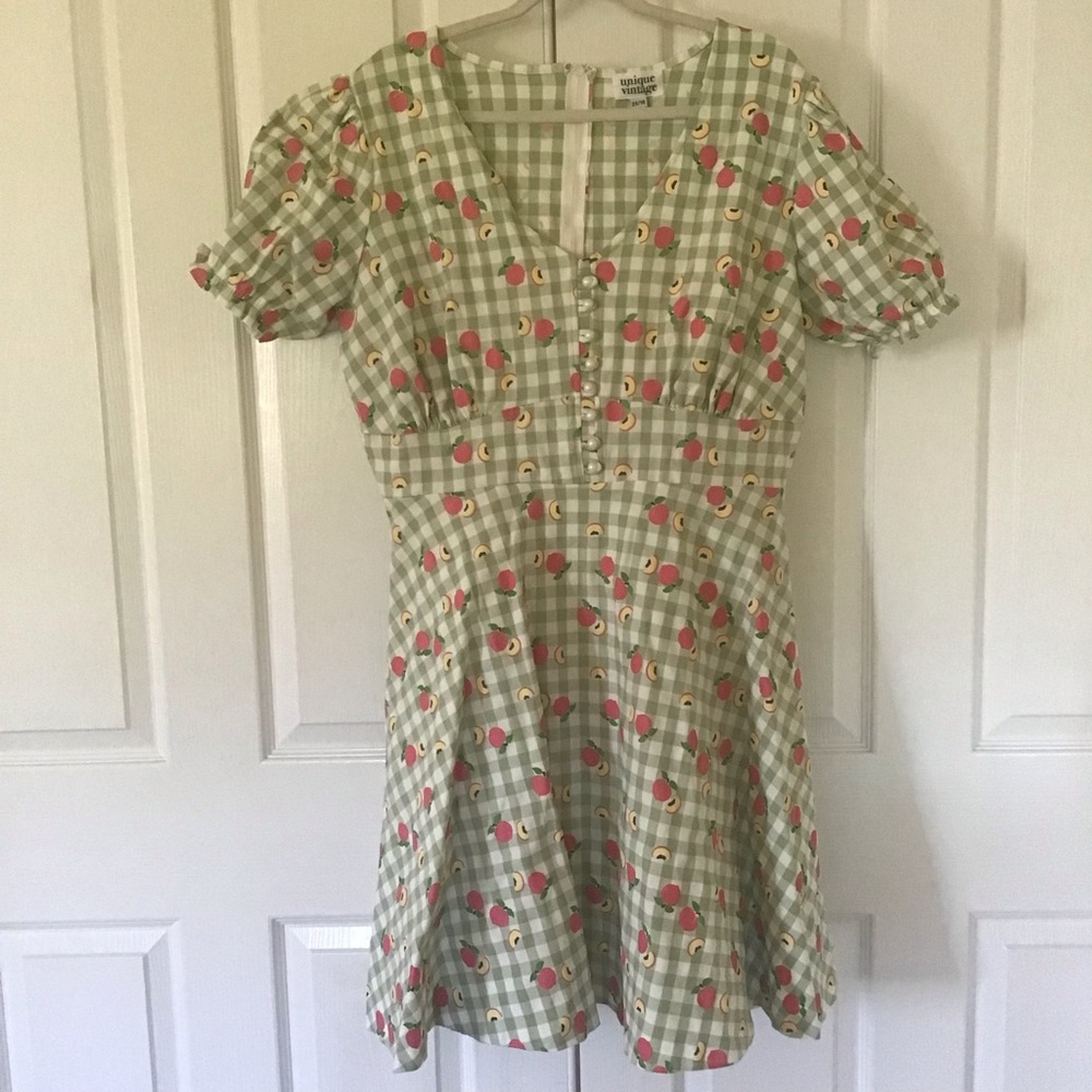 Unique Vintage gingham peach 🍑 dress 2X